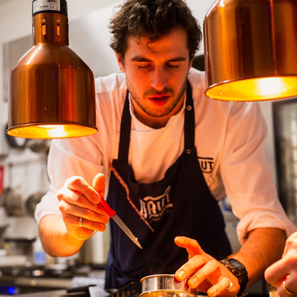 Barista preparing coffee at the counter